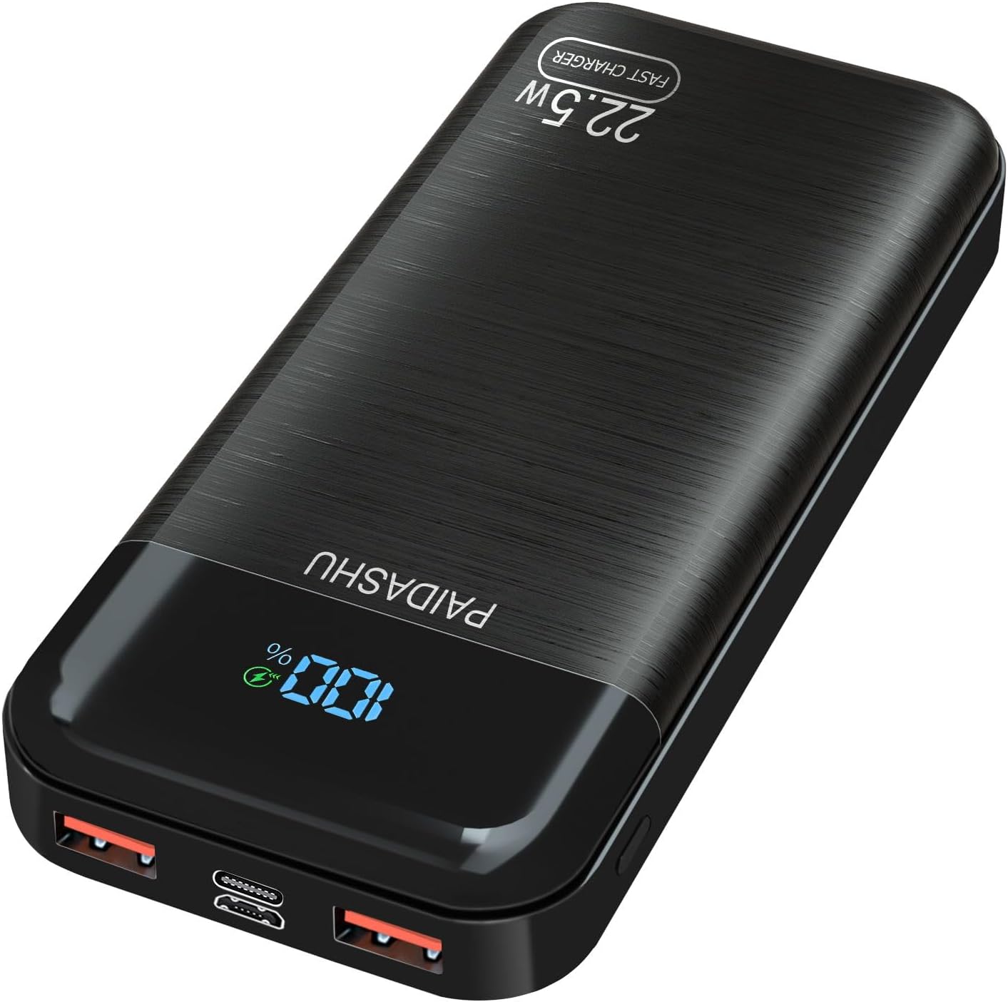 Paidashu 27,000mAh portable power bank with USB-C fast charging and LCD display